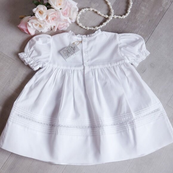 White Heirloom Dress Floral Bullions Feltman Brothers Embroidery Lace NWT - Picture 5 of 10